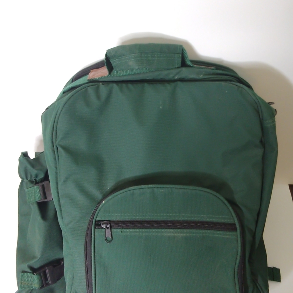 Green Backpack With Picnic Supplies
